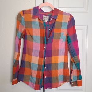 Vibrant Plaid Fall button up for women